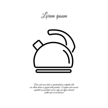 Su ısıtıcısı düz simgesi