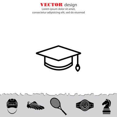 Öğrenci cap düz simgesi