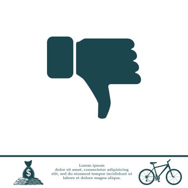 başparmak aşağı düz simgesi ile el