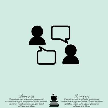iletişim düz simgesi