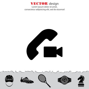 Video arama düz simgesi