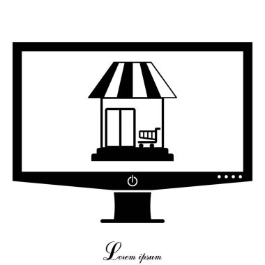 alışveriş mağazası düz simgesi