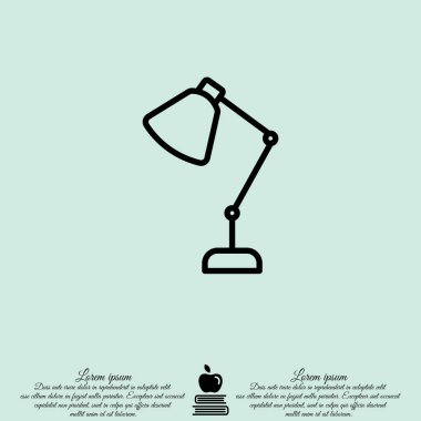 Masa lambası düz simgesi