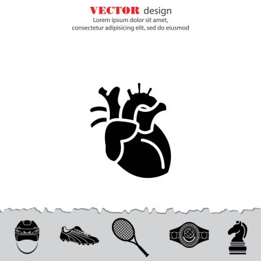 insan kalp düz simgesi