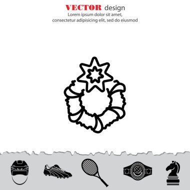 Noel çelenk düz simgesi