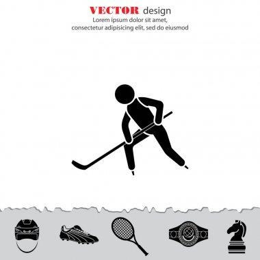 Hokey oyuncu düz simgesi