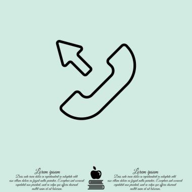 Giden arama düz simgesi