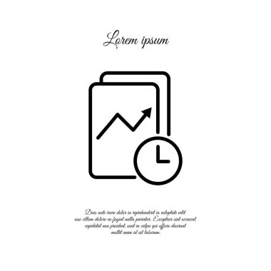 Saat ve grafik düz simgesi