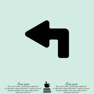 Ok up-sol düz simgesi