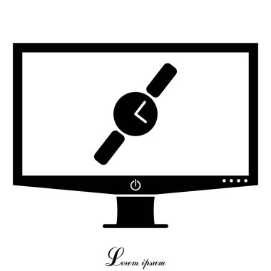 Tv ekran düz simgesini kol saati