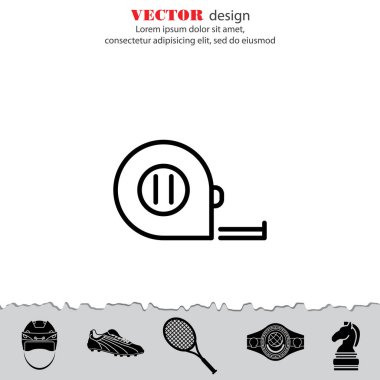 Şerit metre düz simgesi