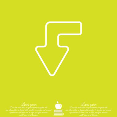 Ok sol aşağı düz simgesi