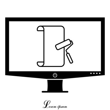 Silindir düz simgesiyle asılı duvar kağıdı