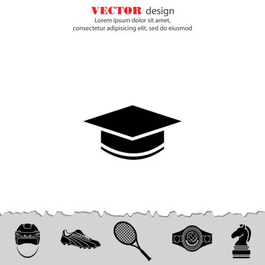 Öğrenci cap düz simgesi