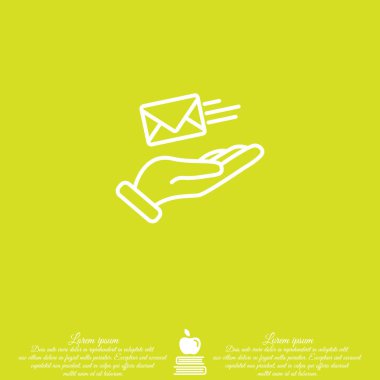 mektupta el düz simgesi