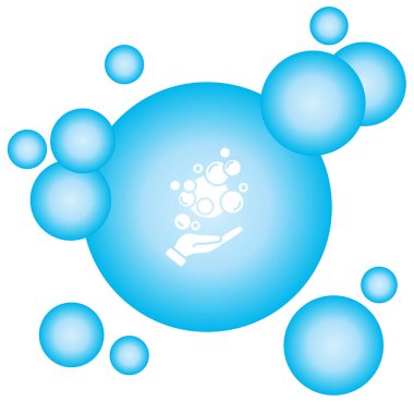 Bubbles in the hand clipart