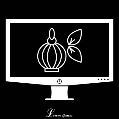 Parfüm şişesi ekran düz simgesini