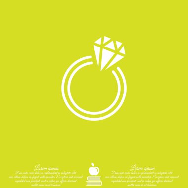 elmas yüzük düz simgesi