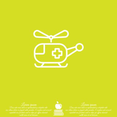 Helikopter düz simgesi