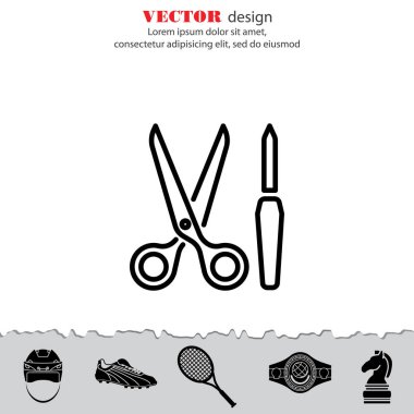 Makas ve tırnak törpüsü satırı simgesi