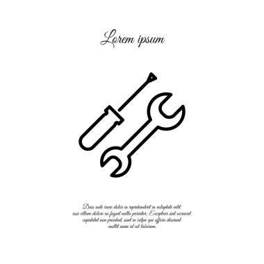 İngiliz anahtarı ve tornavida düz simgesi