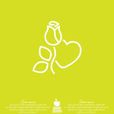 Gül ve kalp simgesi