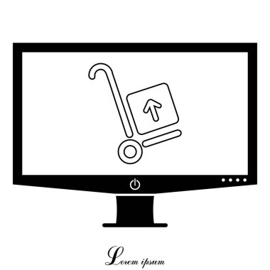 el arabası nakliye için-kargo satırı simgesi