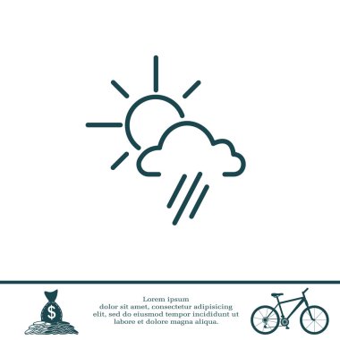 Bulut simgesinin arkasındaki güneş