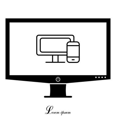 Monitör ve telefon simgesi