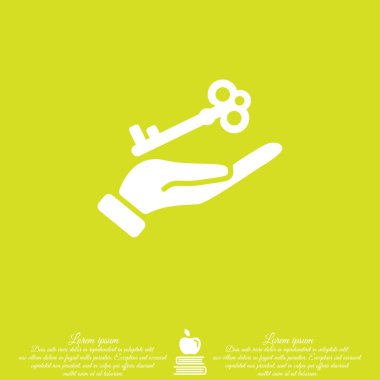 Elinde anahtar simgesi