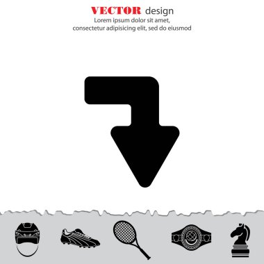 Ok sağ aşağı düz simgesi