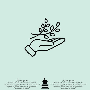 elinde düz simgesi şubeleri