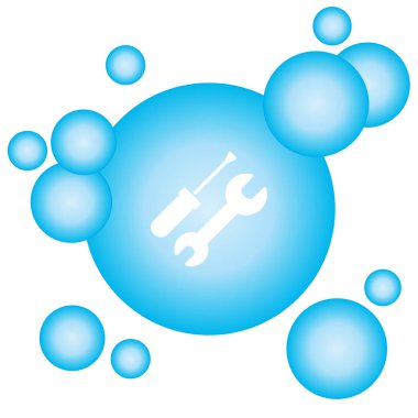 İngiliz anahtarı ve tornavida düz simgesi