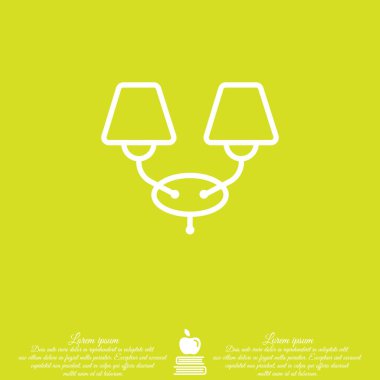 Duvar ışık düz simgesi