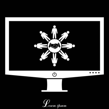 Takım çalışması ekran düz simgesini