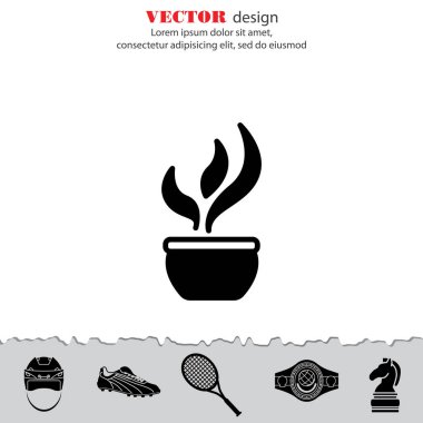 Pot düz kutsal kişilerin resmi içinde çiçek