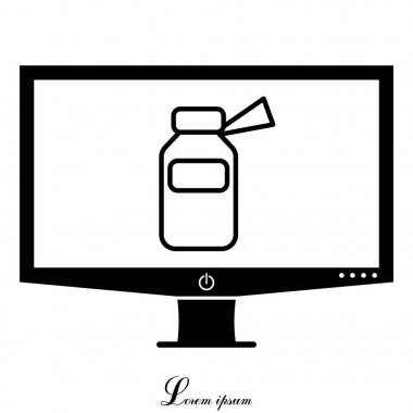 Tıp şişe düz simgesi