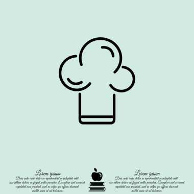 Chef şapka düz simgesi