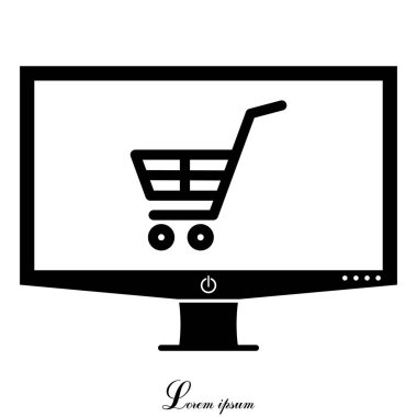 Alışveriş arabasının düz simgesi