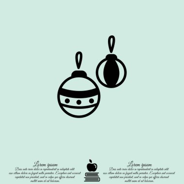 Noel topları düz simgesi