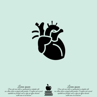 insan kalp düz simgesi