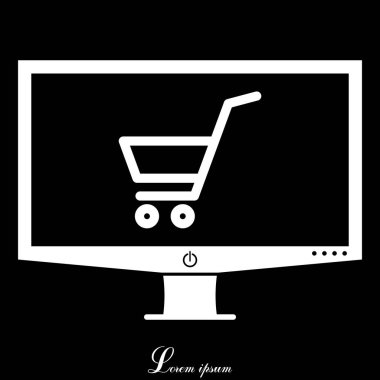 Alışveriş arabasının düz simgesi