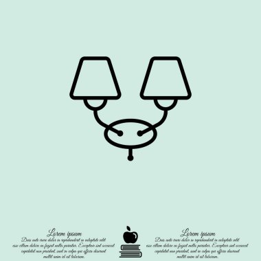 Duvar ışık düz simgesi