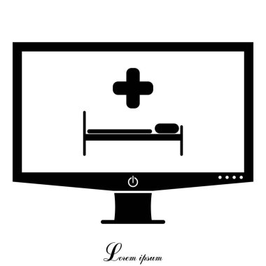 yatak ve çapraz düz simgesi