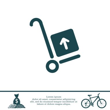 el arabası düz simgesi