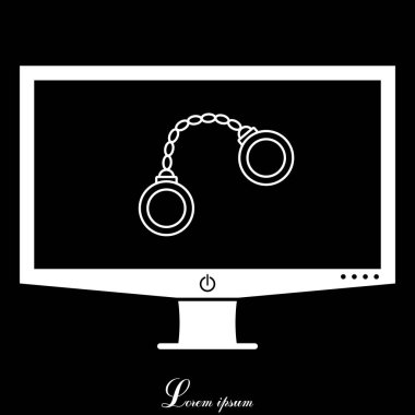 Kelepçe ekran düz simgesini