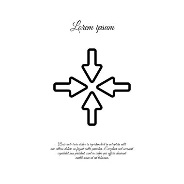 dört ok düz simgesi