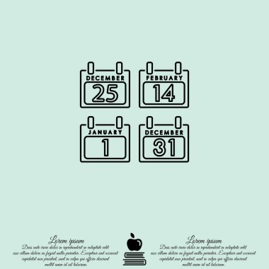 Takvimler düz simgeler