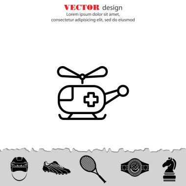 Helikopter düz simgesi