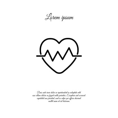 Kalp kardiyogram düz simgesi